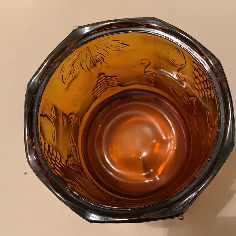Vintage Amber Carnival Glass Wine Holder